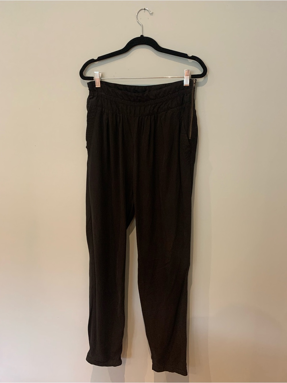 Wilfred Black Smocked-Waist Trousers